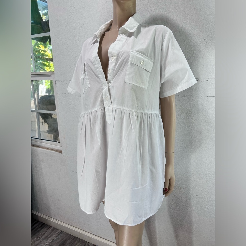 MAINSTREET BLUES white blouse short sleeve size:1X - Picture 3 of 13